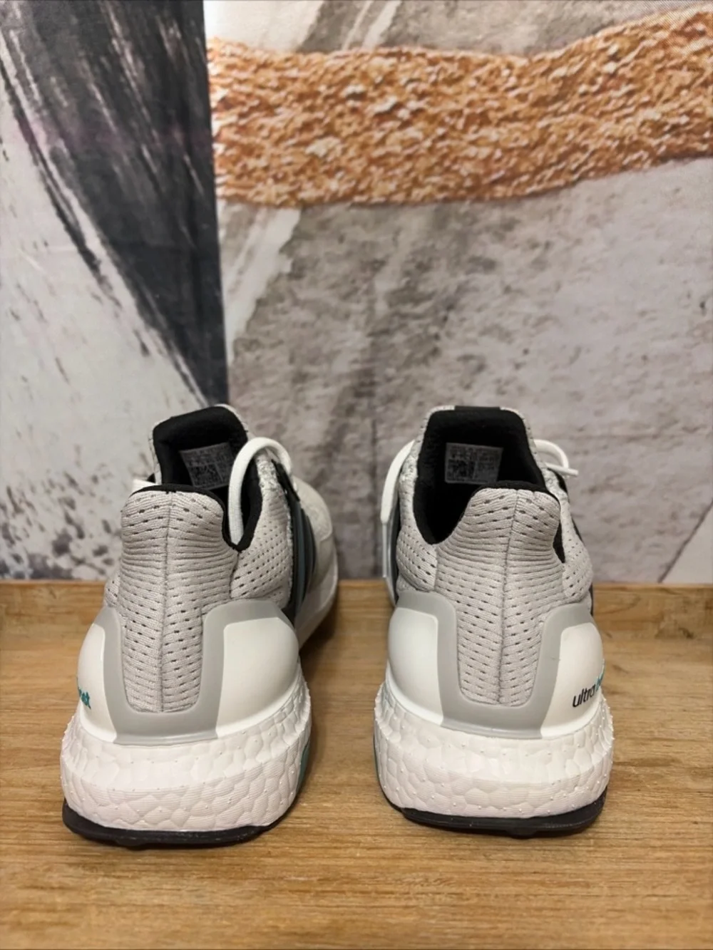 Adidas Ultraboost 1.0 Sneakers In White/Teal/Gray - Men's Size US 8 (JQ0823)